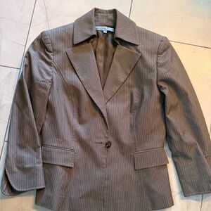 ANTONIO MELANI Taupe Pinstripe Jacket